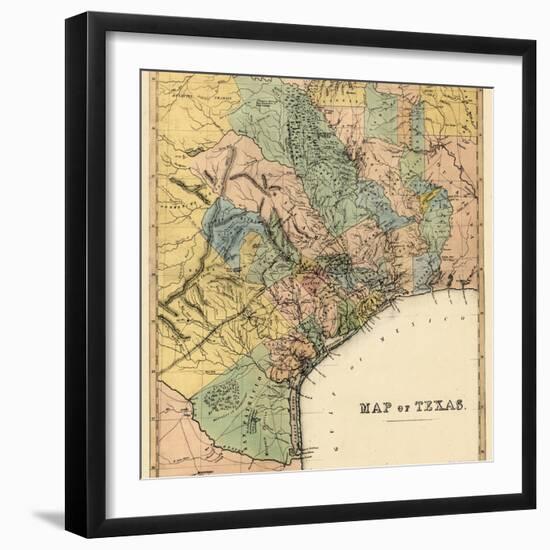 1840s, Texas State Map, Texas, United States-null-Framed Giclee Print