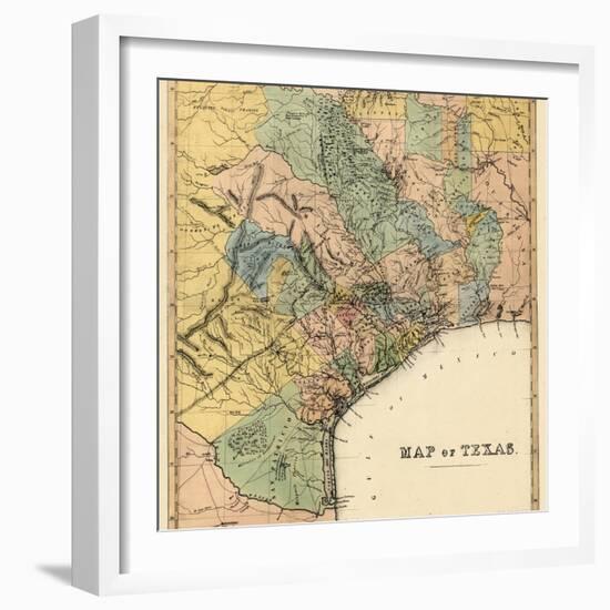 1840s, Texas State Map, Texas, United States-null-Framed Giclee Print