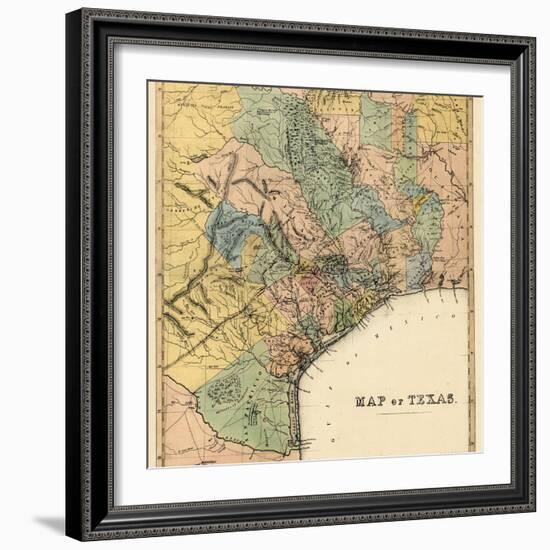 1840s, Texas State Map, Texas, United States-null-Framed Giclee Print