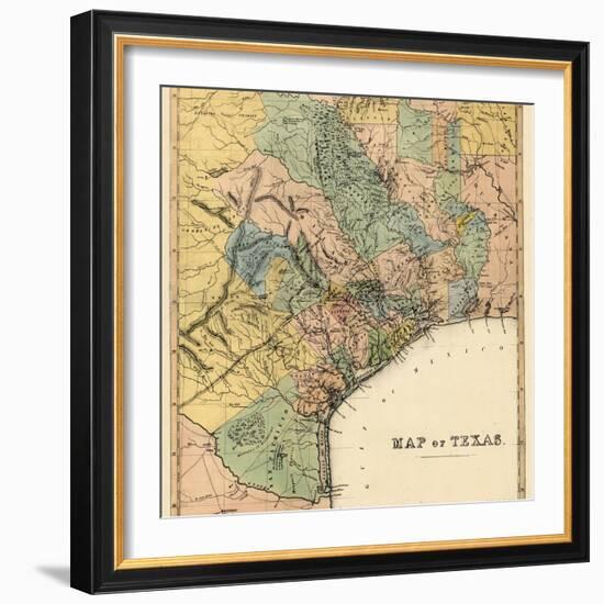 1840s, Texas State Map, Texas, United States-null-Framed Giclee Print