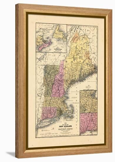 1844, New England, Connecticut, Maine, Massachusetts, New Hampshire, Rhode Island, Vermont-null-Framed Premier Image Canvas