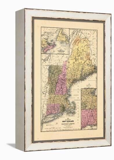 1844, New England, Connecticut, Maine, Massachusetts, New Hampshire, Rhode Island, Vermont-null-Framed Premier Image Canvas