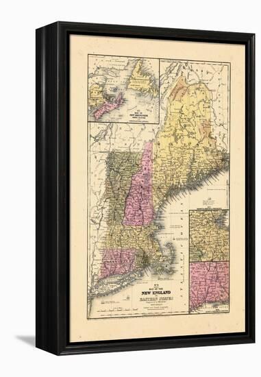 1844, New England, Connecticut, Maine, Massachusetts, New Hampshire, Rhode Island, Vermont-null-Framed Premier Image Canvas