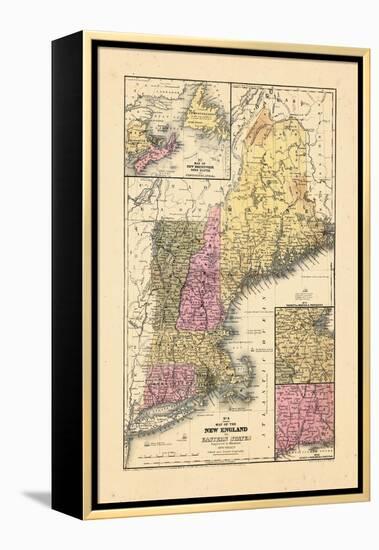 1844, New England, Connecticut, Maine, Massachusetts, New Hampshire, Rhode Island, Vermont-null-Framed Premier Image Canvas