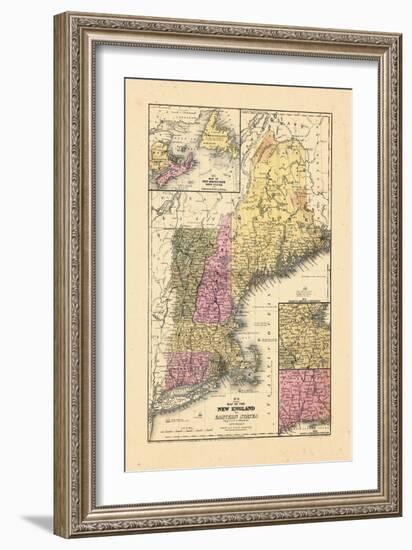 1844, New England, Connecticut, Maine, Massachusetts, New Hampshire, Rhode Island, Vermont-null-Framed Giclee Print
