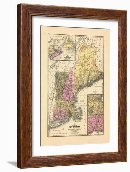 1844, New England, Connecticut, Maine, Massachusetts, New Hampshire, Rhode Island, Vermont-null-Framed Giclee Print