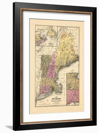 1844, New England, Connecticut, Maine, Massachusetts, New Hampshire, Rhode Island, Vermont-null-Framed Giclee Print