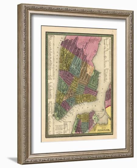 1850, New York City Battery ParkMap, New York, United States-null-Framed Premium Giclee Print