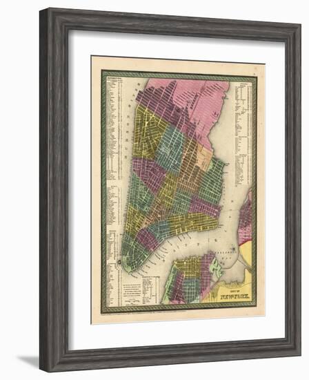 1850, New York City Battery ParkMap, New York, United States-null-Framed Premium Giclee Print