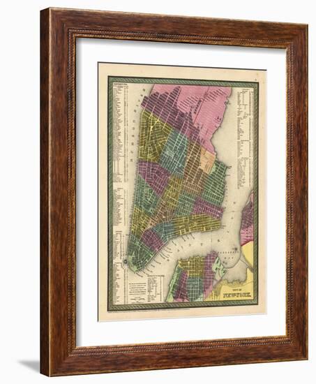 1850, New York City Battery ParkMap, New York, United States-null-Framed Premium Giclee Print