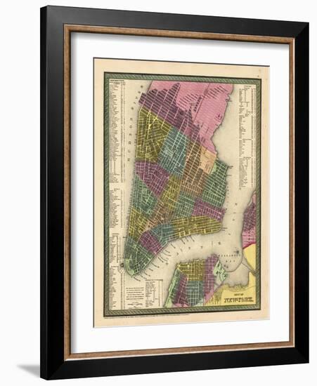 1850, New York City Battery ParkMap, New York, United States-null-Framed Premium Giclee Print