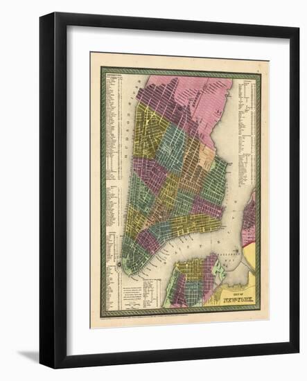 1850, New York City Battery ParkMap, New York, United States-null-Framed Premium Giclee Print