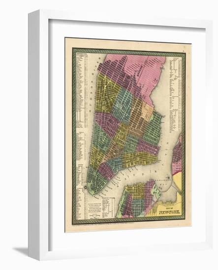 1850, New York City Battery ParkMap, New York, United States-null-Framed Premium Giclee Print