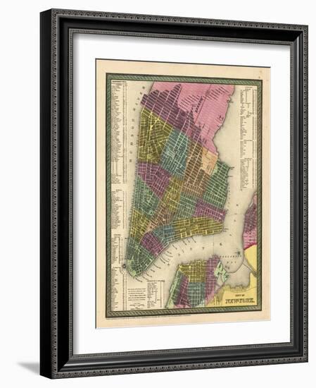 1850, New York City Battery ParkMap, New York, United States-null-Framed Premium Giclee Print