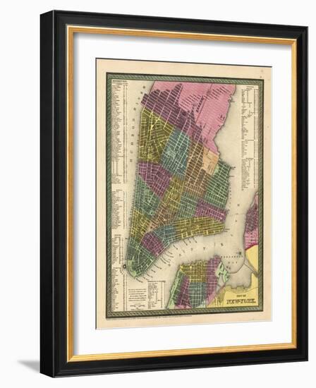 1850, New York City Battery ParkMap, New York, United States-null-Framed Premium Giclee Print