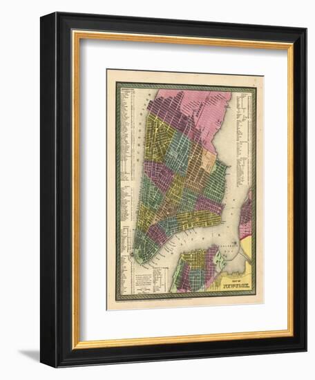 1850, New York City Battery ParkMap, New York, United States-null-Framed Giclee Print