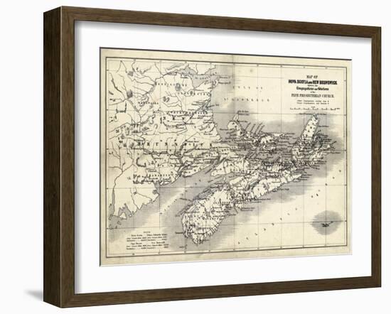 1850, Nova Scotia and New Brunswick, Free Presbyterian Church, Canada-null-Framed Giclee Print