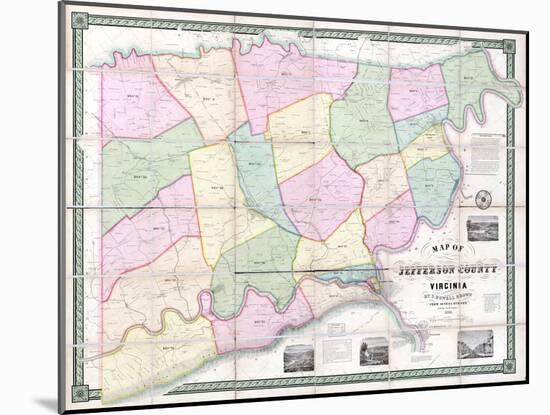 1852, Jefferson County - WV formerly VA Wall Map, West Virginia, United States-null-Mounted Giclee Print