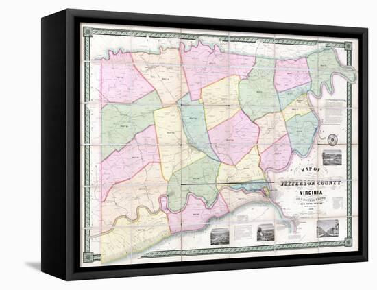 1852, Jefferson County - WV formerly VA Wall Map, West Virginia, United States-null-Framed Premier Image Canvas
