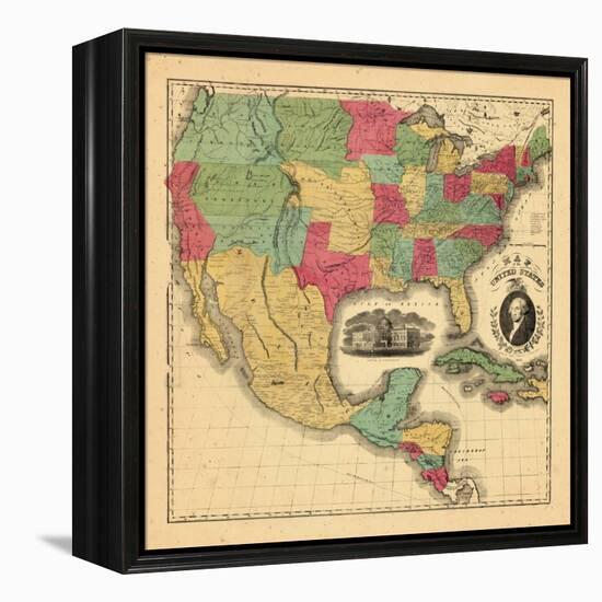 1852, Mexico, United States, Central America-null-Framed Premier Image Canvas