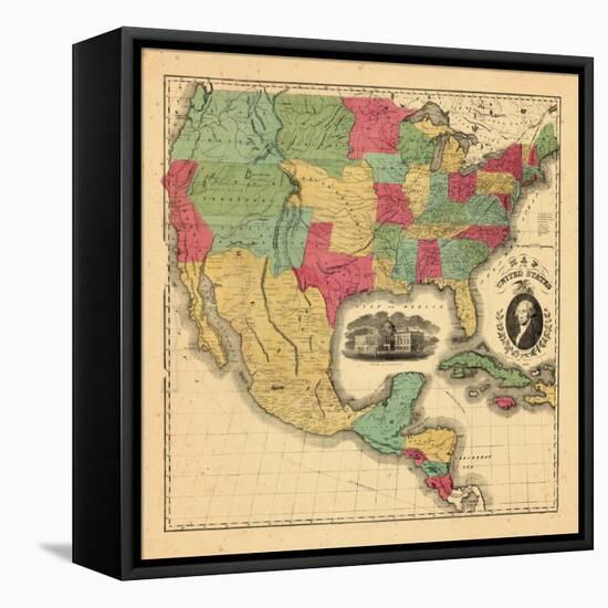 1852, Mexico, United States, Central America-null-Framed Premier Image Canvas