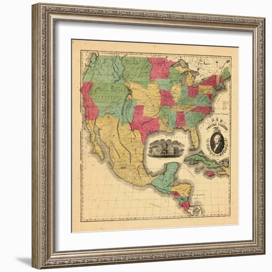 1852, Mexico, United States, Central America-null-Framed Giclee Print