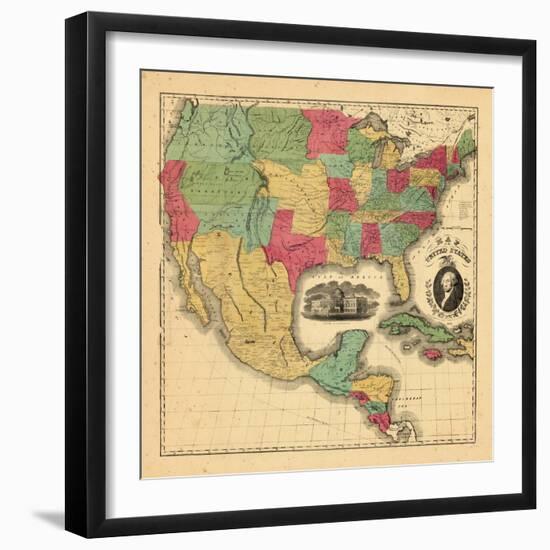 1852, Mexico, United States, Central America-null-Framed Giclee Print