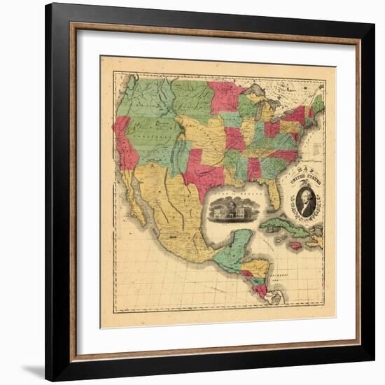 1852, Mexico, United States, Central America-null-Framed Giclee Print