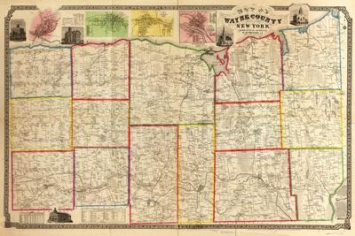 Map Of Wayne County 1853, Wayne County 1853 Wall Map, New York, United States' Giclee Print |  Art.com