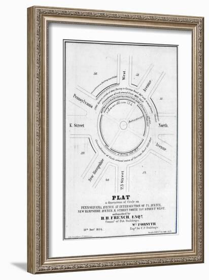 1854, Pennsylvania Avenue, New Hampshire Avenue, K Street North, Washington, DC-null-Framed Giclee Print