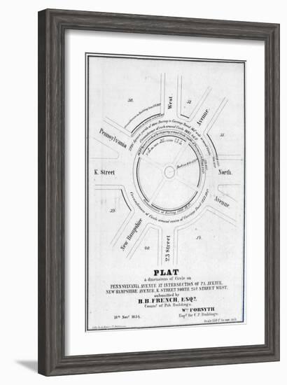 1854, Pennsylvania Avenue, New Hampshire Avenue, K Street North, Washington, DC-null-Framed Giclee Print