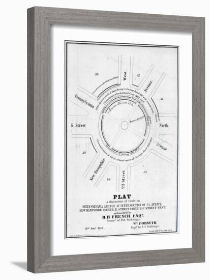 1854, Pennsylvania Avenue, New Hampshire Avenue, K Street North, Washington, DC-null-Framed Giclee Print