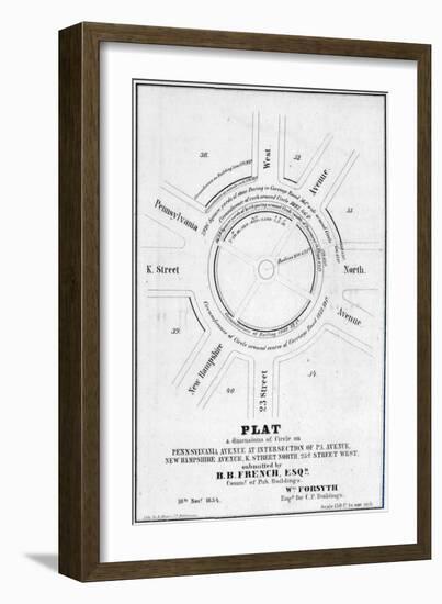 1854, Pennsylvania Avenue, New Hampshire Avenue, K Street North, Washington, DC-null-Framed Giclee Print