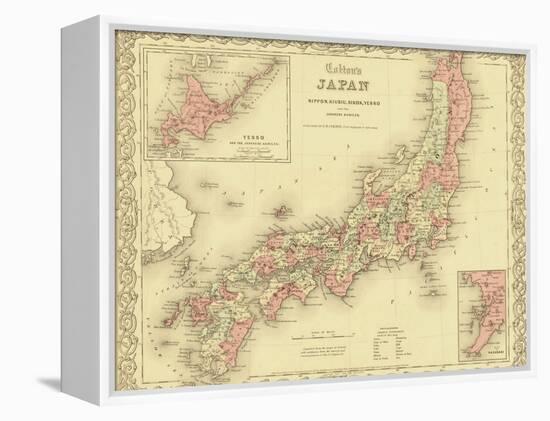 1855 Map of Japan, Showing Prefecture Boundaries-null-Framed Stretched Canvas