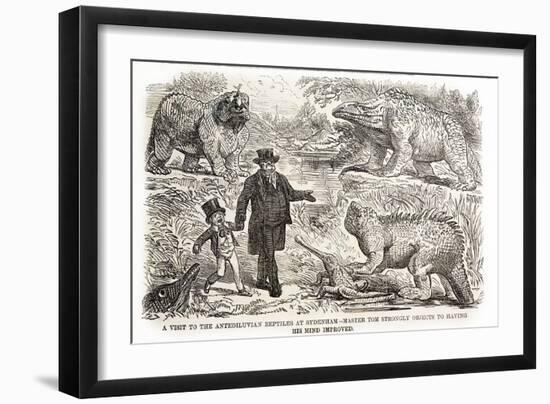 1855 Punch Dinosaurs Crystal Palace-Paul Stewart-Framed Photographic Print