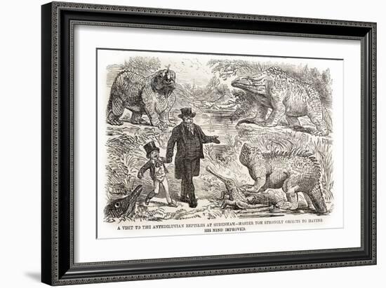1855 Punch Dinosaurs Crystal Palace-Paul Stewart-Framed Photographic Print