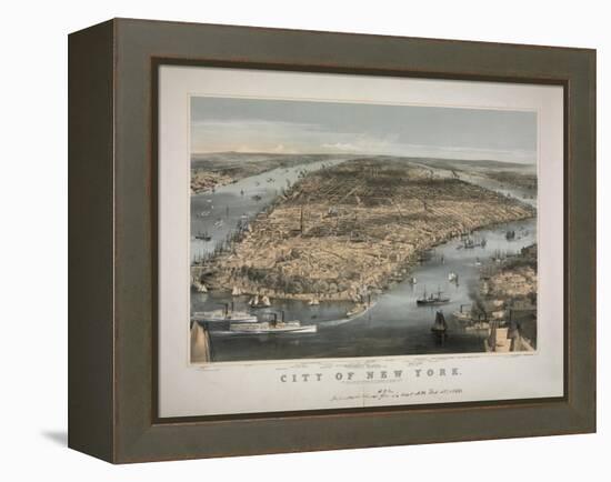 1856 NYC Map-N. Harbick-Framed Stretched Canvas