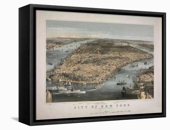 1856 NYC Map-N. Harbick-Framed Stretched Canvas