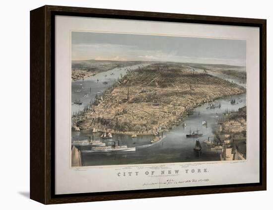 1856 NYC Map-N. Harbick-Framed Stretched Canvas