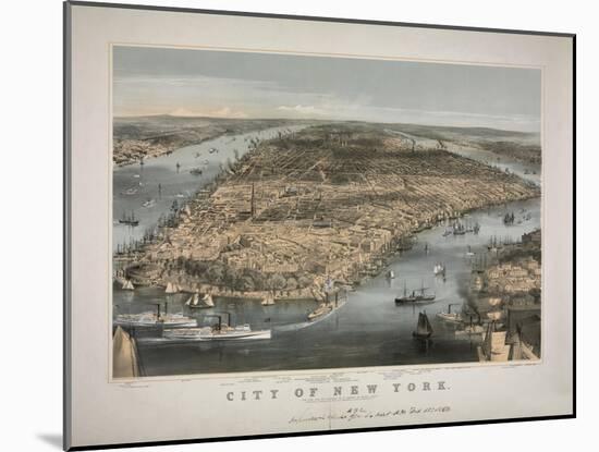 1856 NYC Map-N. Harbick-Mounted Art Print