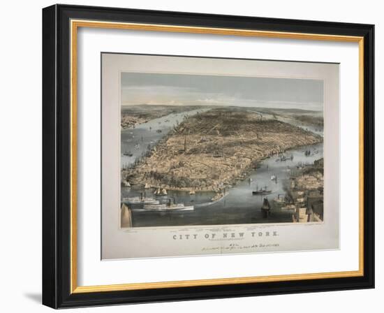 1856 NYC Map-N. Harbick-Framed Art Print