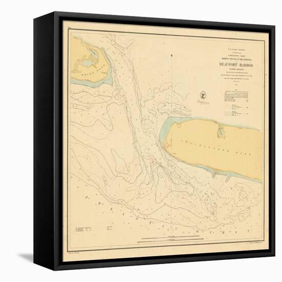 1857, Beaufort Harbor Chart North Carolina, North Carolina, United States-null-Framed Premier Image Canvas