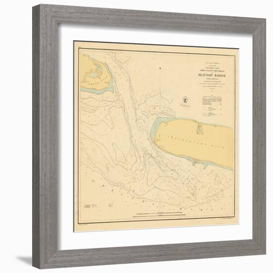 1857, Beaufort Harbor Chart North Carolina, North Carolina, United States-null-Framed Giclee Print