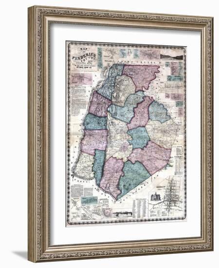 1858, Frederick County Wall Map, Maryland, United States-null-Framed Giclee Print