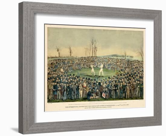 1860, Boxing Match International Contest Between Heenan and Sayers at Farnborough-null-Framed Giclee Print