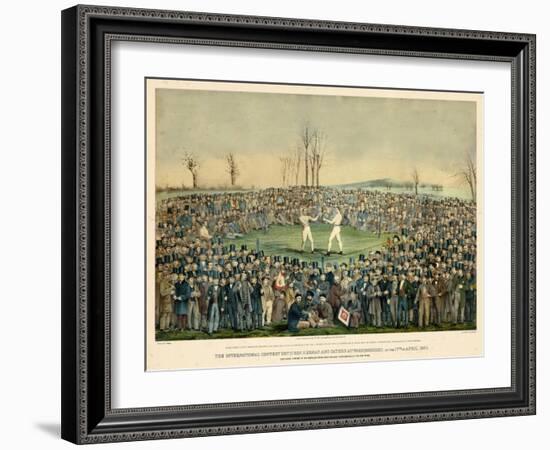 1860, Boxing Match International Contest Between Heenan and Sayers at Farnborough-null-Framed Giclee Print