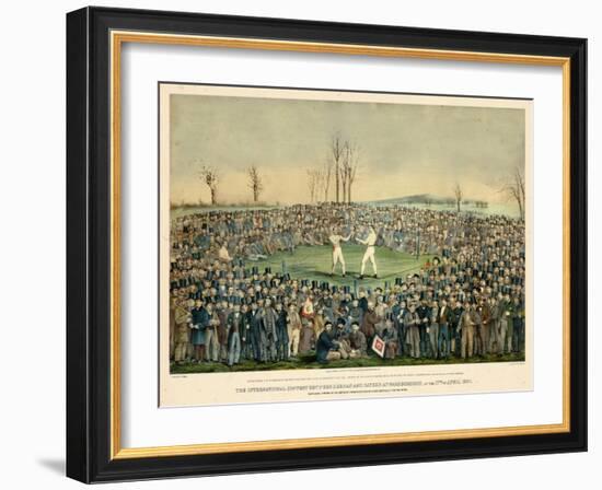 1860, Boxing Match International Contest Between Heenan and Sayers at Farnborough-null-Framed Giclee Print