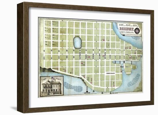 1860s, Beaufort City Plot Map, South Carolina, United States-null-Framed Giclee Print