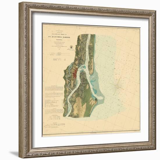 1862, St. Augustine Harbor Chart 1862, Florida, United States-null-Framed Giclee Print