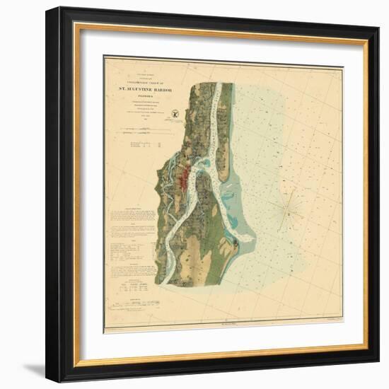 1862, St. Augustine Harbor Chart 1862, Florida, United States-null-Framed Giclee Print